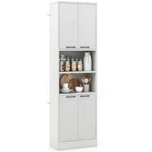 Costway Placard de rangement 190 cm de haut - Chêne blanc finition - 2 portes doubles - Publicité Costway Placard de rangement 190 cm de haut - Chêne blanc finition - 2 portes doubles - Publicité