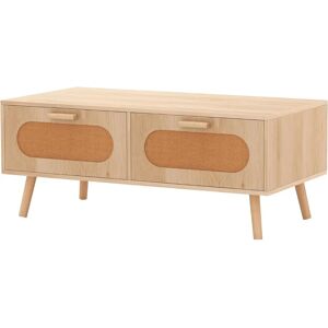 Costway - Table Basse Rotin Moderne - Natural - Coffee Table - Publicité Costway - Table Basse Rotin Moderne - Natural - Coffee Table - Publicité
