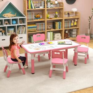 Costway - KidsTable4Chairs - Zestaw stołu i krzeseł dla dzieci Costway - KidsTable4Chairs - Zestaw stołu i krzeseł dla dzieci