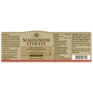 Solgar Magnesium Citrate tablets (120 pcs.) Solgar Magnesium Citrate tablets (120 pcs.)