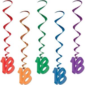 Beistle 57551-18 Multicolored 18th Birthday Spiral Decorations - Party Decoration Beistle 57551-18 Multicolored 18th Birthday Spiral Decorations - Party Decoration