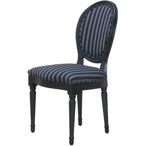 ebuy24 Rokoko Modell Antik Schwarz Esszimmerstuhl mit Streifenstoff ebuy24 Rokoko Modell Antik Schwarz Esszimmerstuhl mit Streifenstoff