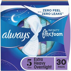 Always Infinity Flexfoam Overnight Pads - Unscented, Size 5 Always Infinity Flexfoam Overnight Pads - Unscented, Size 5