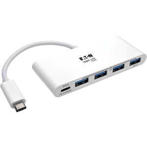 Tripp Lite U460-004-4A-C Hub USB - 4 Ports, USB 3.2 Gen 1, Type-C & Type-A - Blanc Tripp Lite U460-004-4A-C Hub USB - 4 Ports, USB 3.2 Gen 1, Type-C & Type-A - Blanc