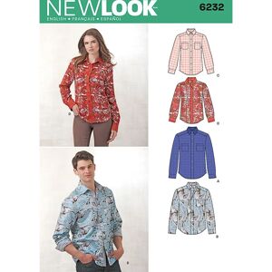 Modèle de Chemise New Look 6232 - Guide de couture multilingue - Publicité Modèle de Chemise New Look 6232 - Guide de couture multilingue - Publicité