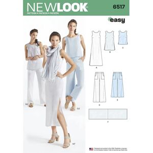New Look 6517 Pattern - Dress, Tunic, Top, Pants, Scarf New Look 6517 Pattern - Dress, Tunic, Top, Pants, Scarf