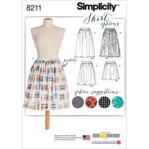 Simplicity S8211 Dirndl Skirt Sewing Pattern - Midi, Pockets & Zipper Simplicity S8211 Dirndl Skirt Sewing Pattern - Midi, Pockets & Zipper
