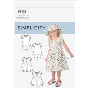 Simplicity S9126AA Toddler Dress & Hat Sewing Pattern - Kids' Clothes Simplicity S9126AA Toddler Dress & Hat Sewing Pattern - Kids' Clothes
