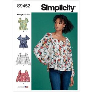 Simplicity S9452 Woman's Pleated Top Pattern Simplicity S9452 Woman's Pleated Top Pattern