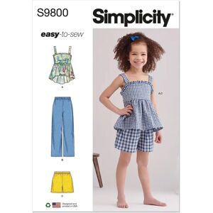 Simplicity S9800 Children's Sewing Pattern - Tops, Pants & Shorts Simplicity S9800 Children's Sewing Pattern - Tops, Pants & Shorts