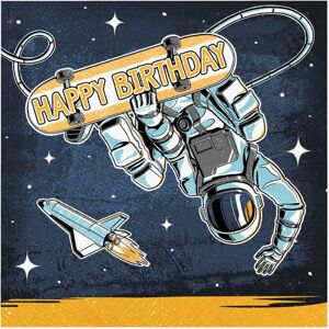 Haza Witbaard Astronaut Servetten - Ruimtethema, 16 stuks, 33x33cm Haza Witbaard Astronaut Servetten - Ruimtethema, 16 stuks, 33x33cm