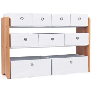 Humble Crew Wooden Toy Storage Shelf with Nine Fabric Bins - Toy Storage Shelf Humble Crew Wooden Toy Storage Shelf with Nine Fabric Bins - Toy Storage Shelf