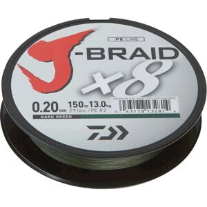 Daiwa J-Braid x8 150m - Vert Foncé - 17kg - Ligne de Pêche - Publicité Daiwa J-Braid x8 150m - Vert Foncé - 17kg - Ligne de Pêche - Publicité