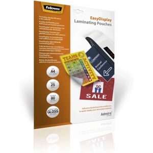Fellowes Model 5601701 Adhesive A4 Laminating Pouch - Pack of 25 Fellowes Model 5601701 Adhesive A4 Laminating Pouch - Pack of 25