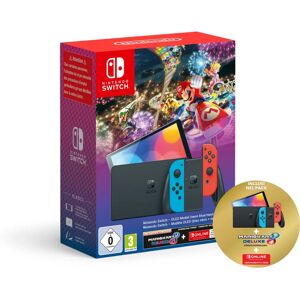 Nintendo Switch (OLED Model) - Neon AZUL/Neon ROJO Mario Kart 8: Deluxe Paquete Nintendo Switch (OLED Model) - Neon AZUL/Neon ROJO Mario Kart 8: Deluxe Paquete
