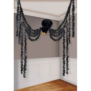 Decoración colgante de araña negra de 3,6 m para Halloween Decoración colgante de araña negra de 3,6 m para Halloween
