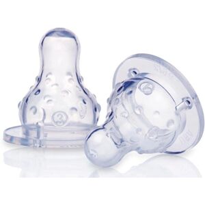 Tétine de biberon Nuby ID0024 - Silicone - Col en standard - 3 vitesses - Dès 0 mois - Lot de 2 Tétine de biberon Nuby ID0024 - Silicone - Col en standard - 3 vitesses - Dès 0 mois - Lot de 2