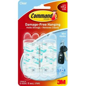 Command Clear Hooks Mini - Damage-Free, Pack of 6 Command Clear Hooks Mini - Damage-Free, Pack of 6
