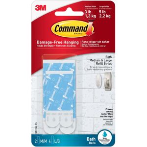 Command - Bath Refill Strips - Blue - 2 Medium 4 Large - Bath Strips Command - Bath Refill Strips - Blue - 2 Medium 4 Large - Bath Strips
