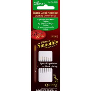 Clover Black Gold Quilting Needles - Size 9/12 - Pack of 6 Clover Black Gold Quilting Needles - Size 9/12 - Pack of 6