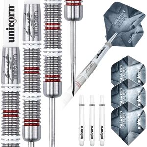 Unicorn James Wade Silver Star Darts Set - Steel Tip, 80% Tungsten Unicorn James Wade Silver Star Darts Set - Steel Tip, 80% Tungsten