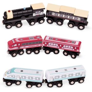 Battat - Juguetes de tren para niños, bebés, coleccionistas - Set de trenes de madera de 6 piezas - Trenes magnéticos - Juguete de desarrollo - Trenes de pasajeros de madera - 3 Battat - Juguetes de tren para niños, bebés, coleccionistas - Set de trenes de madera de 6 piezas - Trenes magnéticos - Juguete de desarrollo - Trenes de pasajeros de madera - 3