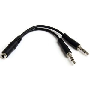 StarTech.com MUYHSFMM Audio Cable - 0.13m - Black - Headset Splitter Adapter StarTech.com MUYHSFMM Audio Cable - 0.13m - Black - Headset Splitter Adapter