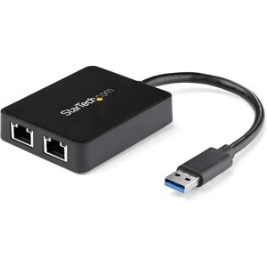 StarTech.com Adaptador Ethernet Gigabit Duplo USB 3.0 - Placa de rede StarTech.com Adaptador Ethernet Gigabit Duplo USB 3.0 - Placa de rede