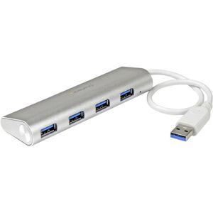 StarTech.com 4-Port USB Hub - Silver & White - Portable, USB 3.0 StarTech.com 4-Port USB Hub - Silver & White - Portable, USB 3.0