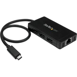 Hub USB-C StarTech.com avec 3 USB-A et Ethernet Gigabit - Publicité Hub USB-C StarTech.com avec 3 USB-A et Ethernet Gigabit - Publicité