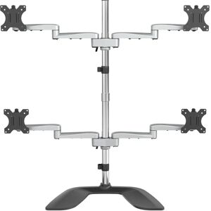 StarTech.com Brand Quad Monitor Mount - Adjustable Height & Angles - Supports 4 up to 32" - Black/Silver StarTech.com Brand Quad Monitor Mount - Adjustable Height & Angles - Supports 4 up to 32" - Black/Silver