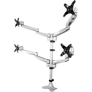 Soporte de monitor StarTech.com ARMQUADPS - Cuádruple, Plata - Soporte ergonómico de 27" Soporte de monitor StarTech.com ARMQUADPS - Cuádruple, Plata - Soporte ergonómico de 27"