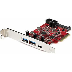 StarTech.com PEXUSB312A1C1H 5-Port USB PCIe Card - 10Gbps - Red - Interface Card StarTech.com PEXUSB312A1C1H 5-Port USB PCIe Card - 10Gbps - Red - Interface Card