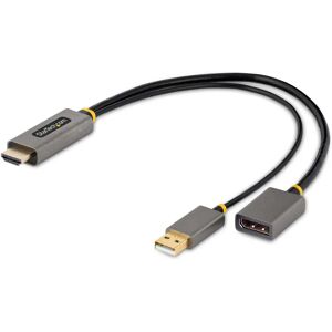 StarTech.com 128-HDMI-DISPLAYPORT Video Cable Adapter - 0.3m - Black, Grey StarTech.com 128-HDMI-DISPLAYPORT Video Cable Adapter - 0.3m - Black, Grey