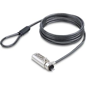 StarTech.com SNBLC4D-LAPTOP-LOCK Security Cable Lock - Black, Silver - 2m StarTech.com SNBLC4D-LAPTOP-LOCK Security Cable Lock - Black, Silver - 2m
