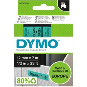 Dymo S0720590 Label Tape - Black on Green - 12mm - Durable Adhesive Dymo S0720590 Label Tape - Black on Green - 12mm - Durable Adhesive