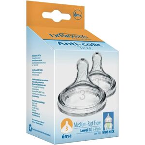Dr Brown's Natural Flow Options+ Level 3 Wide Neck Teats - Baby Bottle Accessories Dr Brown's Natural Flow Options+ Level 3 Wide Neck Teats - Baby Bottle Accessories