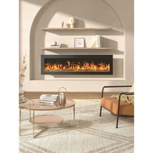 Living and Home - 50-inch Wall Mount - Black - Electric Fireplace Living and Home - 50-inch Wall Mount - Black - Electric Fireplace