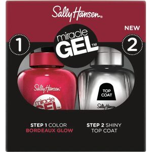 Sally Hansen Miracle Gel Bordeaux Glow Duo Nail Polish & Topcoat - Nail Polish Set Sally Hansen Miracle Gel Bordeaux Glow Duo Nail Polish & Topcoat - Nail Polish Set