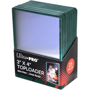 Ultra Pro - Standard Toploader Kortekoteloita vihreillä reunoilla - 25 Ultra Pro - Standard Toploader Kortekoteloita vihreillä reunoilla - 25