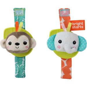 Bright Starts Monkey & Elephant Wrist Rattle - Baby Toy Bright Starts Monkey & Elephant Wrist Rattle - Baby Toy