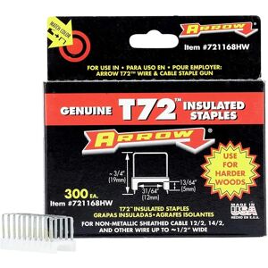 Arrow T72 Insulated Staples - Hardwood - 5x12mm - 300 pcs Arrow T72 Insulated Staples - Hardwood - 5x12mm - 300 pcs