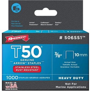Arrow Stainless Steel Staples T50 10mm - Heavy Duty, Rustproof Arrow Stainless Steel Staples T50 10mm - Heavy Duty, Rustproof