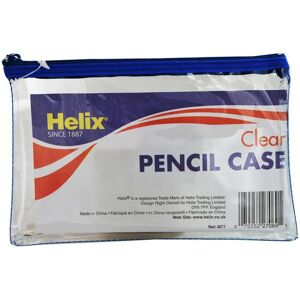 Helix Clear Pencil Case 200x125mm Assorted - Pencil Case Helix Clear Pencil Case 200x125mm Assorted - Pencil Case