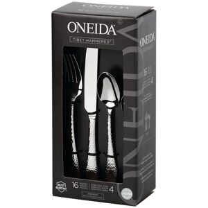 Oneida Tibet Hammered 16 Piece Cutlery Set - Stainless Steel - Rust Resistant - Dishwasher Safe Oneida Tibet Hammered 16 Piece Cutlery Set - Stainless Steel - Rust Resistant - Dishwasher Safe