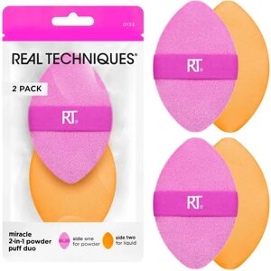 Real Techniques Miracle 2-In-1 Powder Puff Duo - Makeup Sponge Real Techniques Miracle 2-In-1 Powder Puff Duo - Makeup Sponge