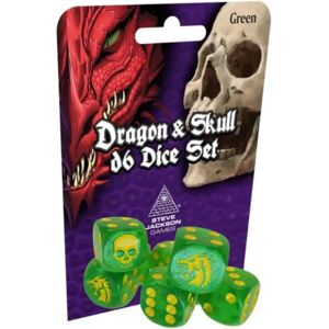 Pack de Dés Dragon & Skull de Steve Jackson Games - Glitter Vert - Publicité Pack de Dés Dragon & Skull de Steve Jackson Games - Glitter Vert - Publicité