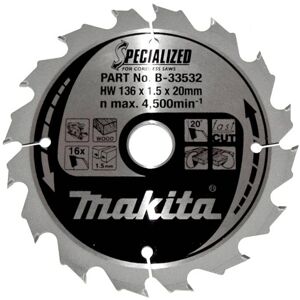 Makita B-33532 Specialiseret savblad - Hårdmetal 136mm Makita B-33532 Specialiseret savblad - Hårdmetal 136mm