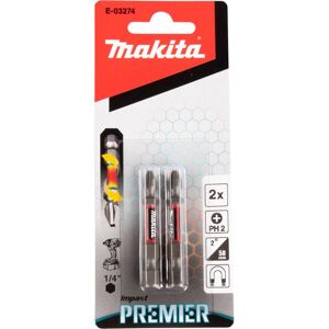 Makita Impact Premier Double Torsion PH2 Bits - 50mm Makita Impact Premier Double Torsion PH2 Bits - 50mm