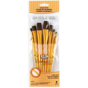 Royal & Langnickel Rcc 403 - Crafters Choice Set of 7 Camel Hair Flat Brushes Royal & Langnickel Rcc 403 - Crafters Choice Set of 7 Camel Hair Flat Brushes